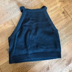 Aerie Black Ribbed Tank Top